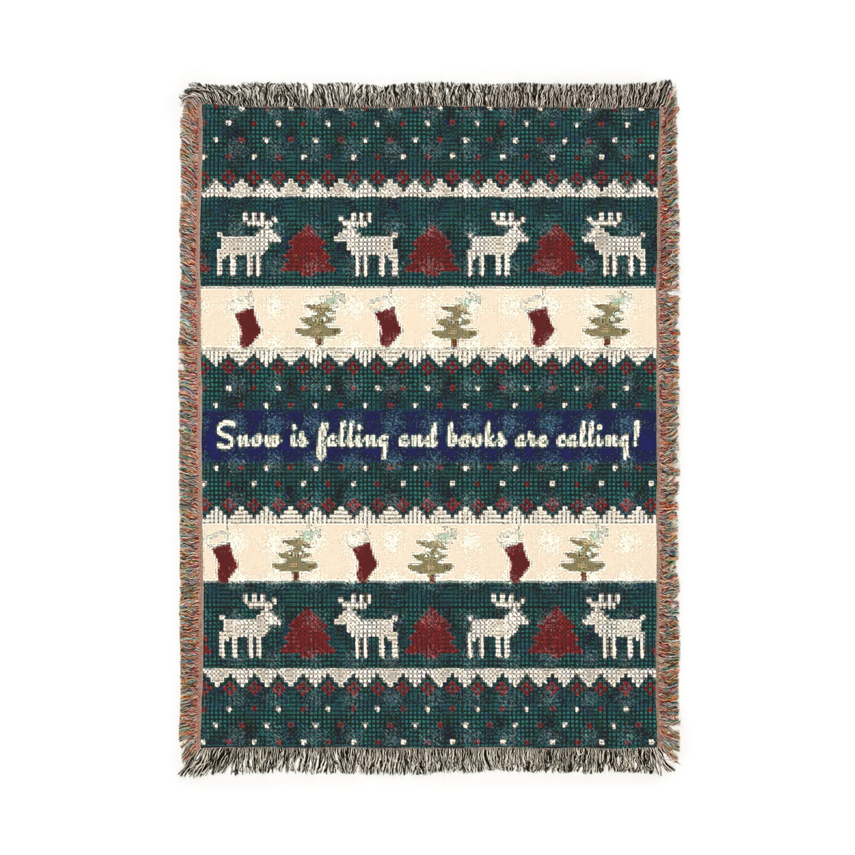 Snow Is Falling & Books Are Calling Woven Blanket